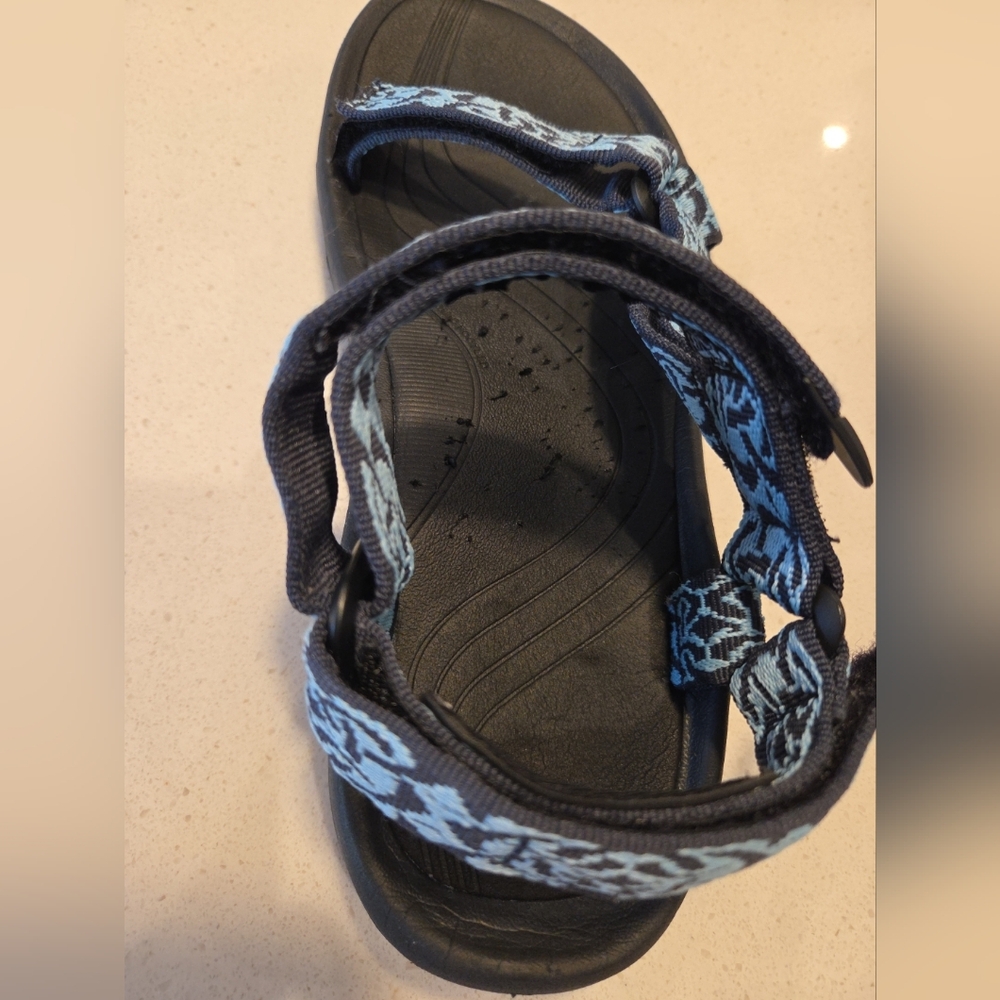 Women’s Size 9 TEVA Hurricane Sandals Blue Black Strap On Hook & Loop - Picture 8 of 15